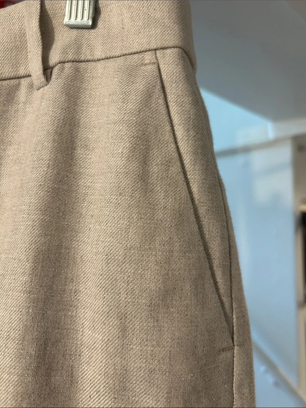 J. Crew Beige Linen Blend Trousers